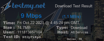 Speed Test Result