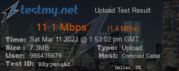 Speed Test Result