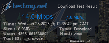 Speed Test Result