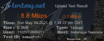 Speed Test Result
