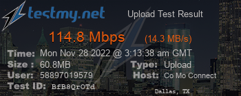 Speed Test Result