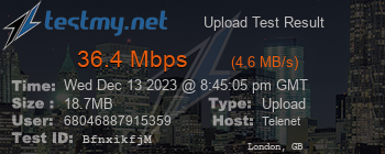 Speed Test Result