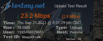 Speed Test Result