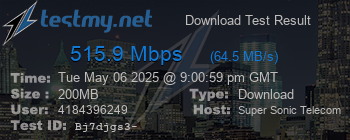 Speed Test Result