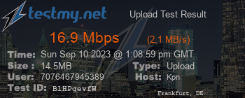 Speed Test Result