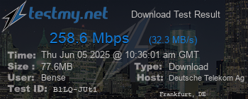 Speed Test Result