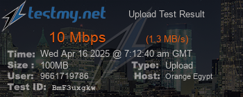 Speed Test Result