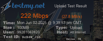Speed Test Result