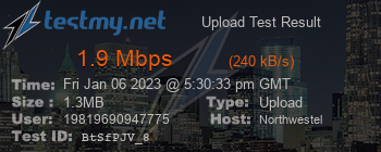 Speed Test Result