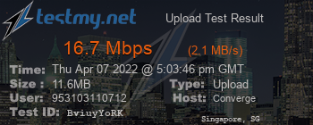 Speed Test Result