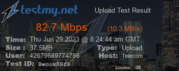 Speed Test Result