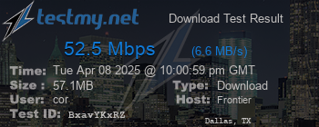 Speed Test Result