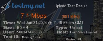 Speed Test Result
