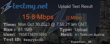 Speed Test Result