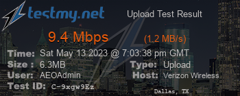 Speed Test Result