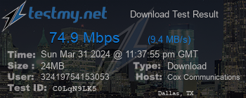 Speed Test Result