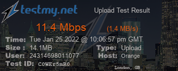 Speed Test Result