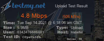 Speed Test Result