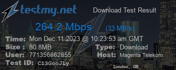 Speed Test Result