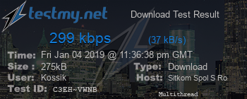 Speed Test Result