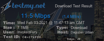 Speed Test Result