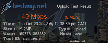 Speed Test Result