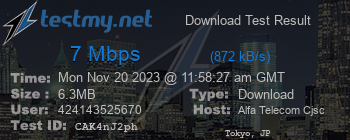 Speed Test Result