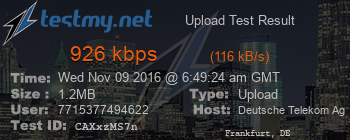 Speed Test Result