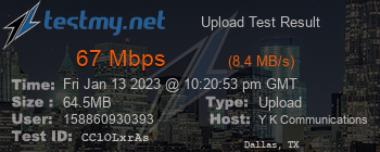 Speed Test Result