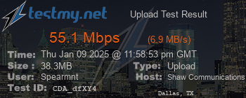 Speed Test Result