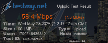 Speed Test Result