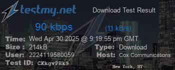 Speed Test Result