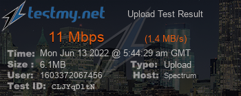 Speed Test Result