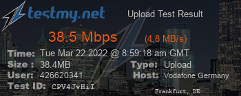 Speed Test Result