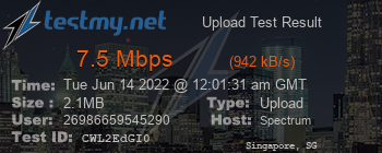 Speed Test Result