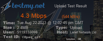 Speed Test Result