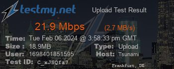 Speed Test Result