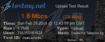 Speed Test Result