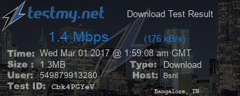 Speed Test Result
