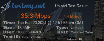 Speed Test Result