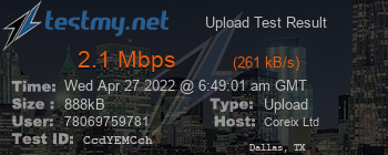 Speed Test Result