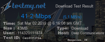 Speed Test Result