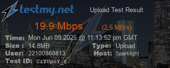 Speed Test Result