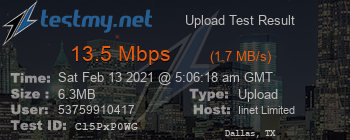 Speed Test Result