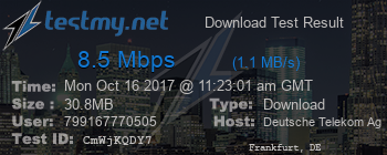 Speed Test Result