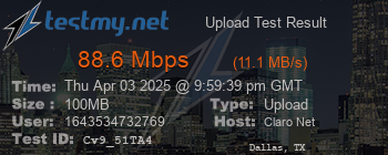 Speed Test Result
