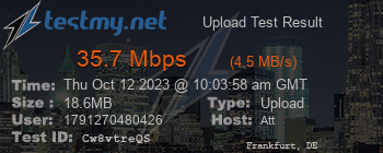 Speed Test Result