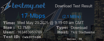 Speed Test Result