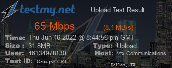 Speed Test Result