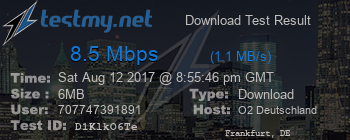Speed Test Result